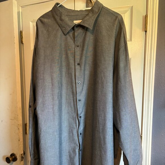 True Nation Men's Long Sleeve Button Down Shirt Sz 4XL; Gray - Picture 1 of 7